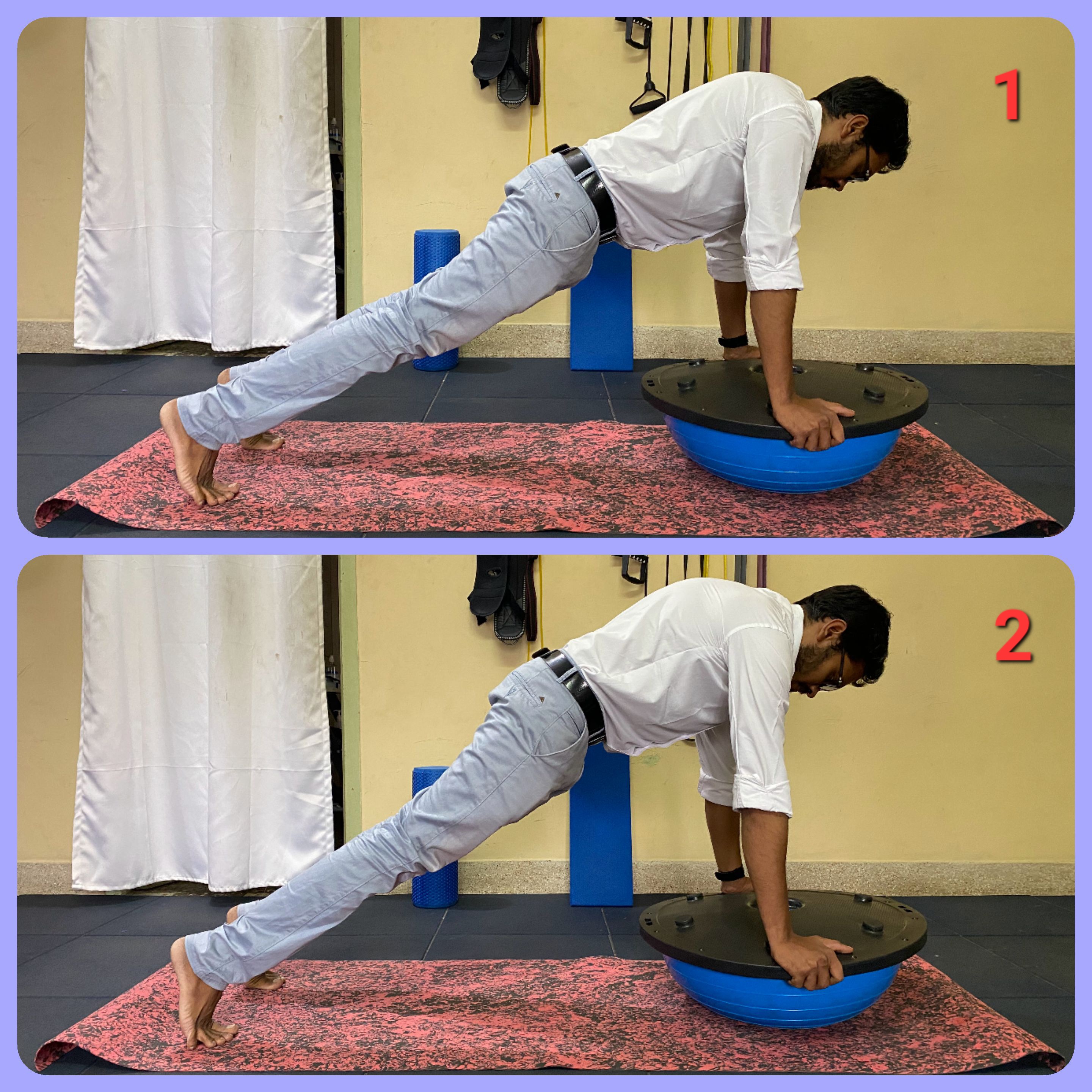 pushup plus exercise for serratus anterior on unstable surface