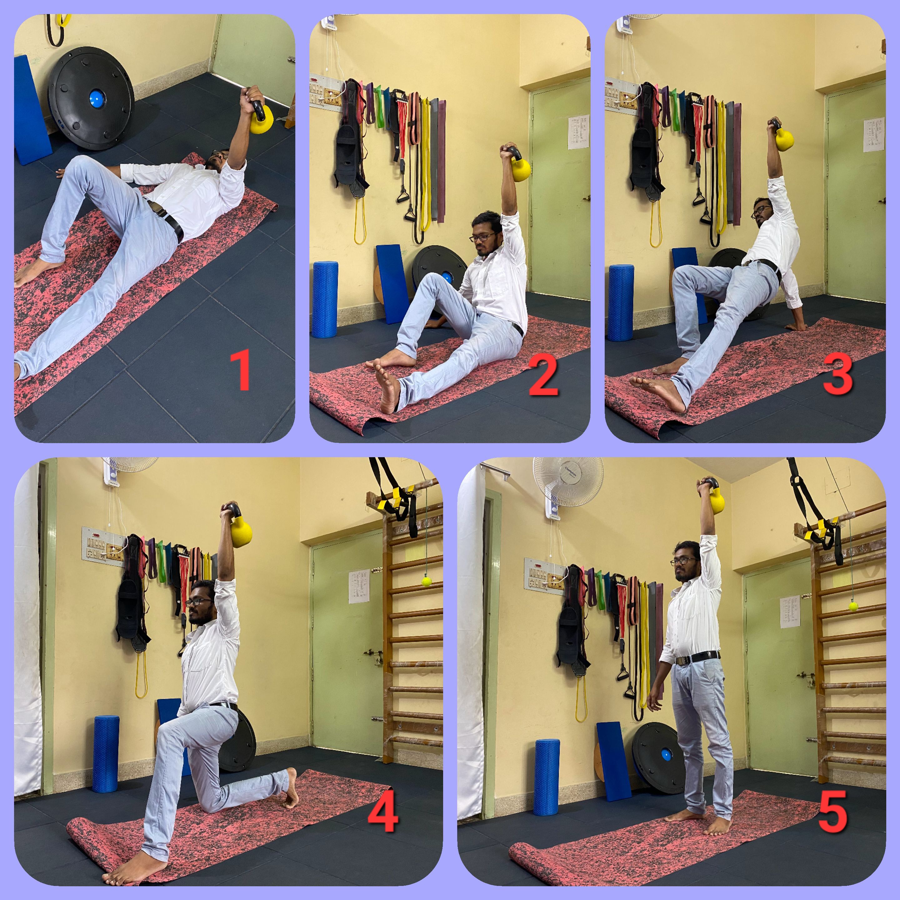 Turkish getup exercise for serratus anterior