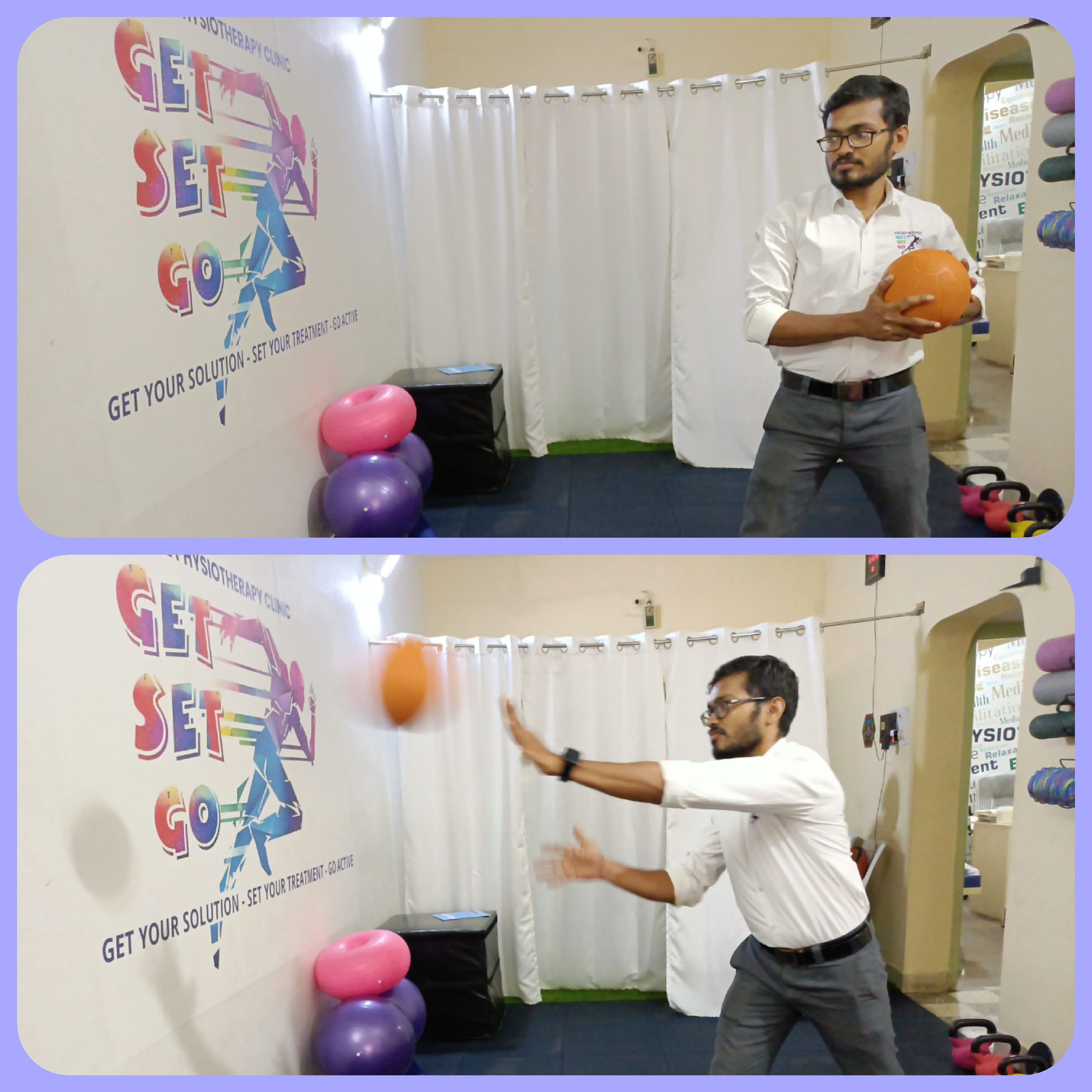 Rotational medicine ball throw for serratus anterior